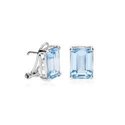 Pendientes oro blanco 18k y aguamarina "Antonella"