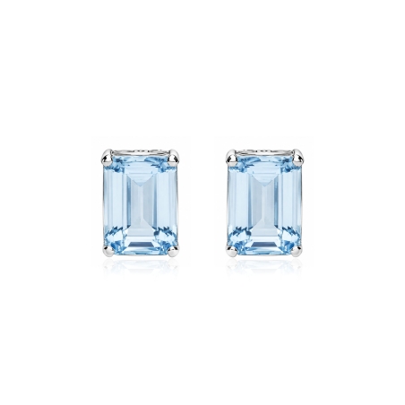 Pendientes oro blanco 18k y aguamarina "Antonella"