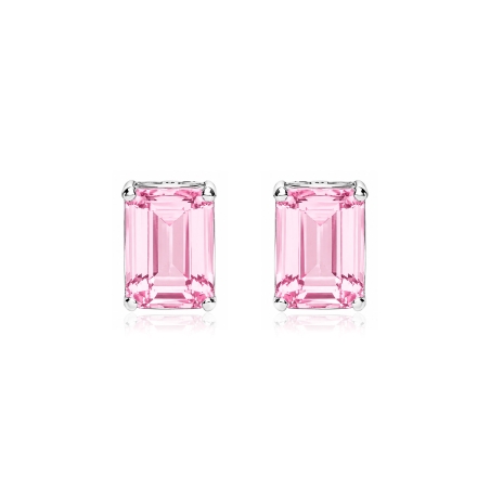 Pendientes oro blanco 18k y rosa de Francia "Antonella"