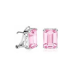 Pendientes oro blanco 18k y rosa de Francia "Antonella"