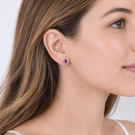 Pendientes oro 18k y zafiros "Bindi"