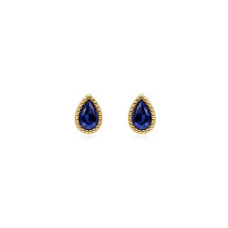 Pendientes oro 18k y zafiros "Bindi"