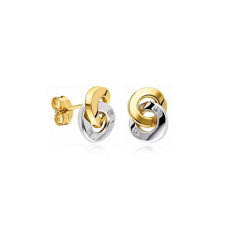 Pendientes oro 18k bicolor "Anau"