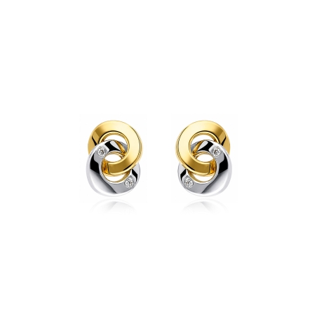 Pendientes oro 18k bicolor "Anau"