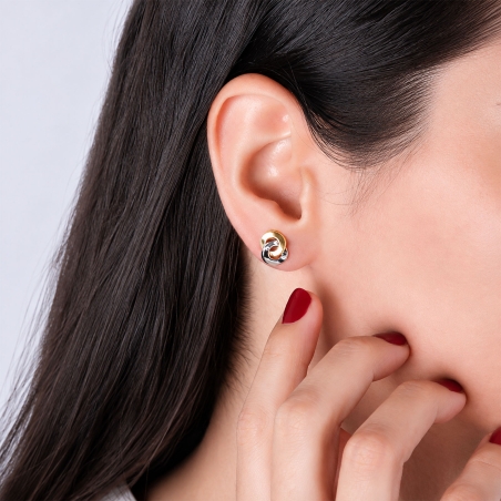 Pendientes oro 18k bicolor "Anau"