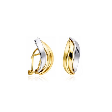 Pendientes oro bicolor 18k "Boumalne"