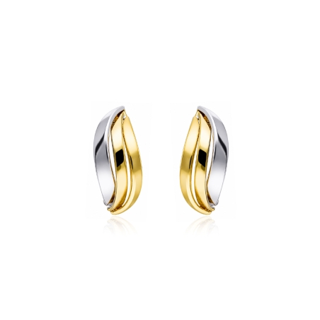 Pendientes oro bicolor 18k "Boumalne"