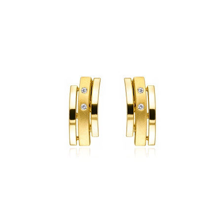 Pendientes oro 18k y circonitas "Assa"