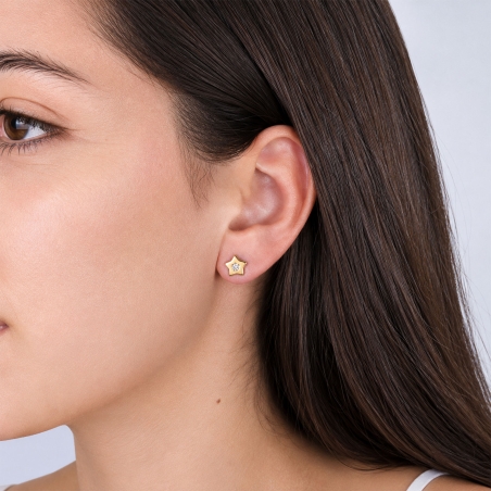 Pendientes oro 18k estrellas "Laia"