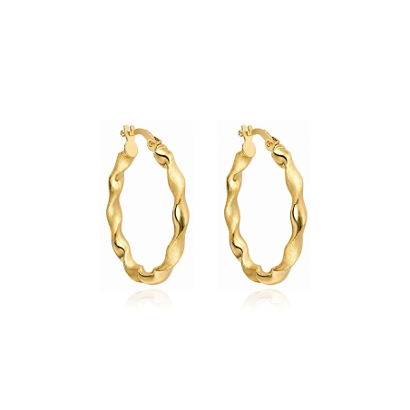 Pendientes aro oro 18k 26 mm "Curly"