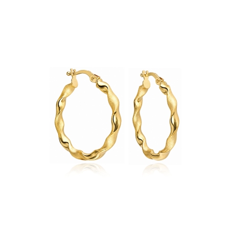 Pendientes aro oro 18k 26 mm "Curly"