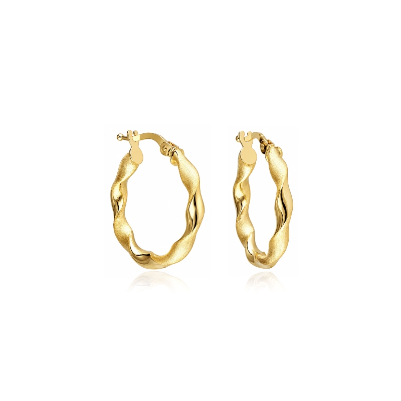 Pendientes aro oro 18k 21 mm "Curly"