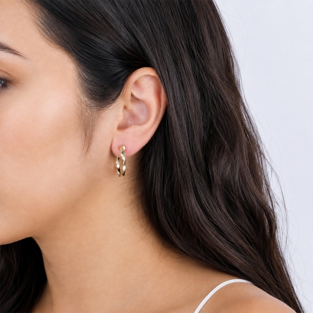 Pendientes aro oro 18k 21 mm "Curly"