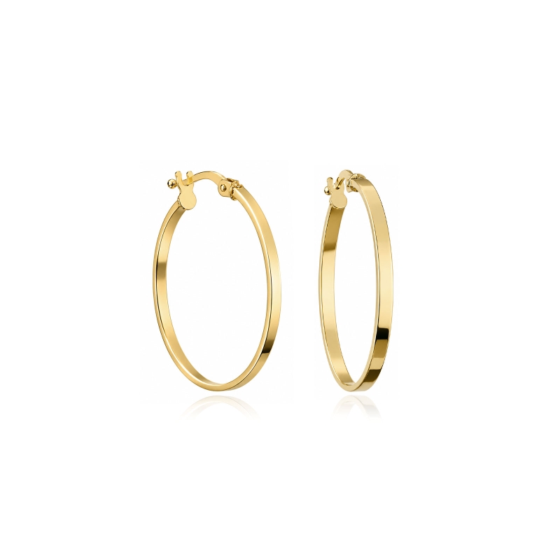 Pendientes aro oro 18k 27 mm "Smooth"