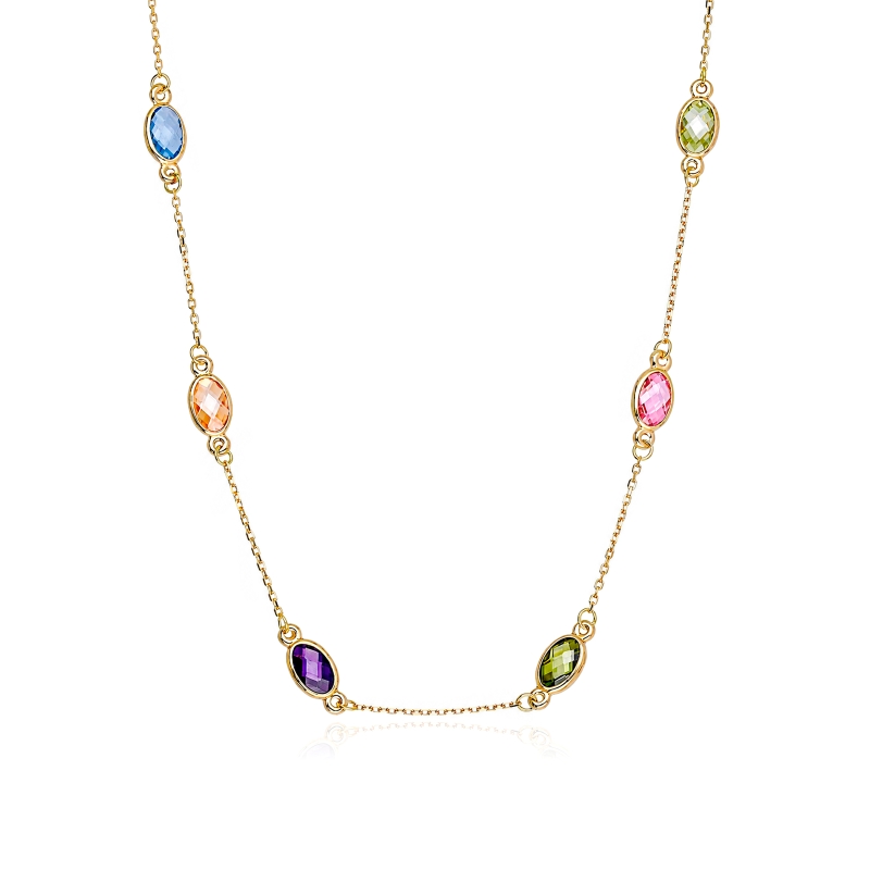 Gargantilla oro 18k y gemas "Fort Collins"