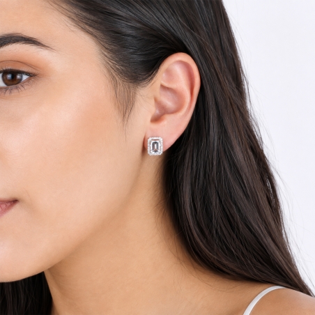 Pendientes oro 18k aguamarina y diamantes 0.28cts "La Bohéme"