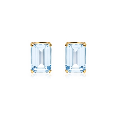Pendientes oro 18 k y topacio azul  "Antonella"