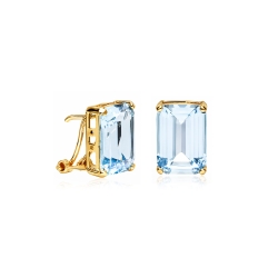 Pendientes oro 18 k y topacio azul  "Antonella"
