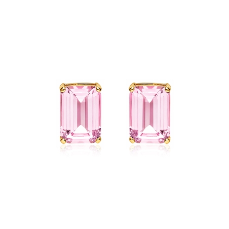 Pendientes oro 18 k y rosa de Francia "Antonella"