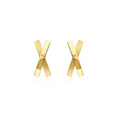 Pendientes oro 18k cruz "Elena"