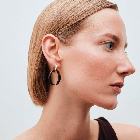 Pendientes Vidal & Vidal Oval Coffee G3983A