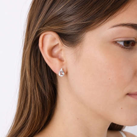 Pendientes Oro 18k aguamarina y diamantes 0.05cts "Skhirat"