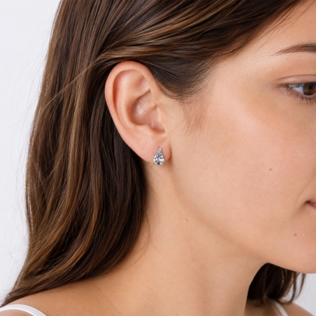 Pendientes Oro 18k aguamarina y diamantes 0.05cts "Blue tears"