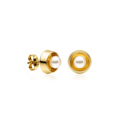 Pendientes oro 18k y perlas cultivadas "Sakuru"