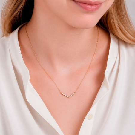 Gargantilla oro 18k y circonitas "Valentina"