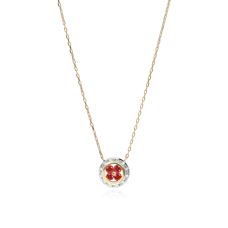 Gargantilla oro 18k y rubíes "Petals"