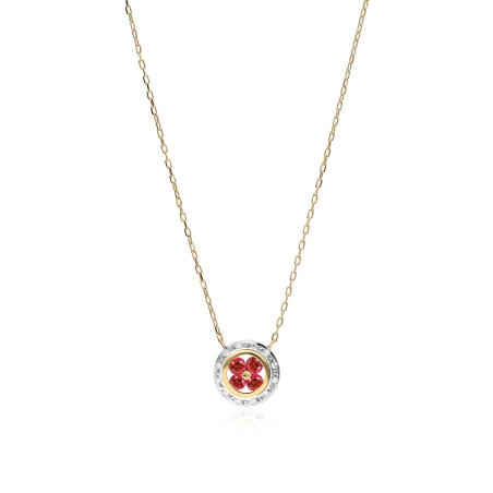 Gargantilla oro 18k y rubíes "Petals"