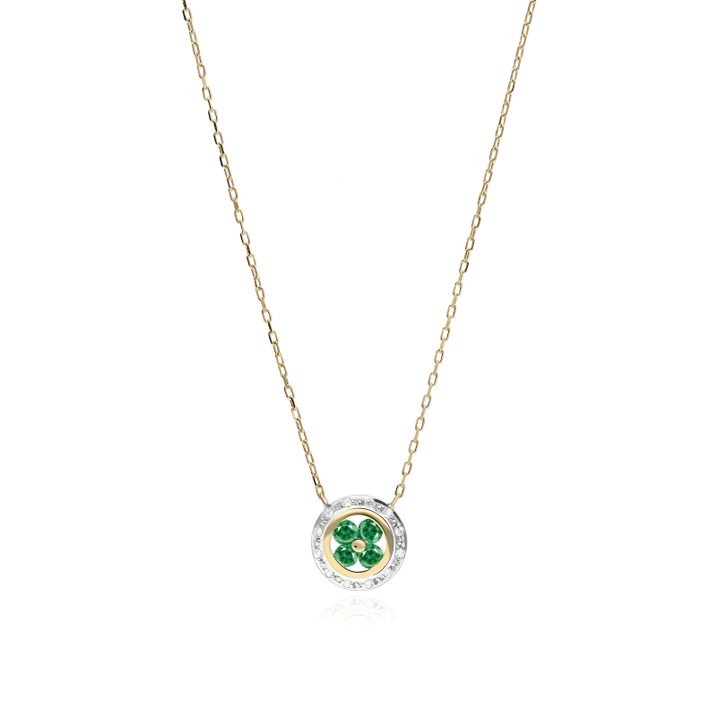 Gargantilla oro 18k y esmeraldas "Petals"