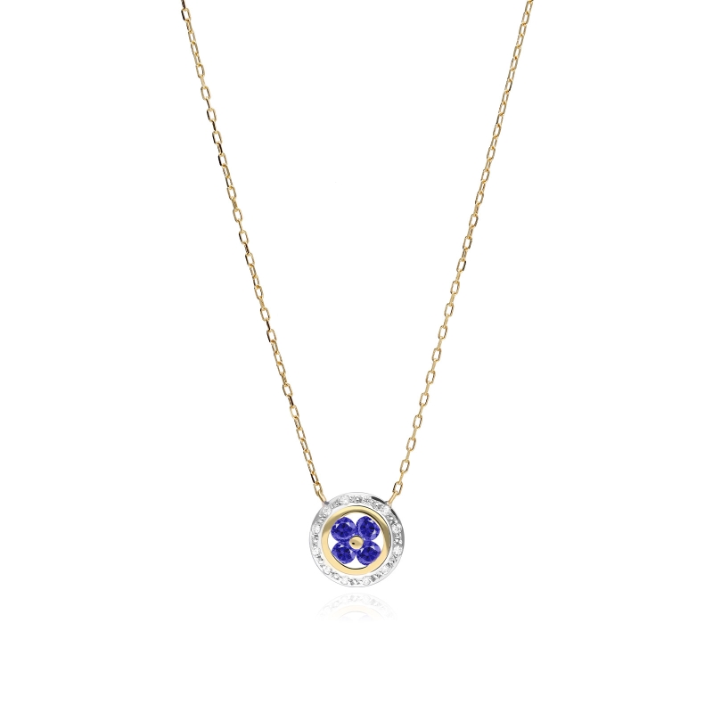 Gargantilla oro 18k y zafiros "Petals"