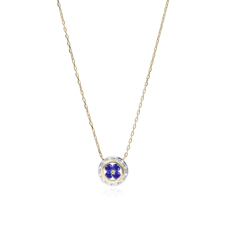 Gargantilla oro 18k y zafiros "Petals"