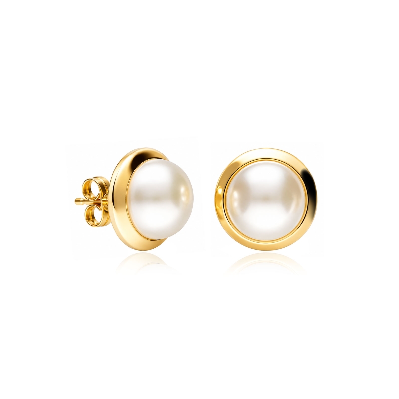 Pendientes oro 18k y perlas 10mm "Maggie"