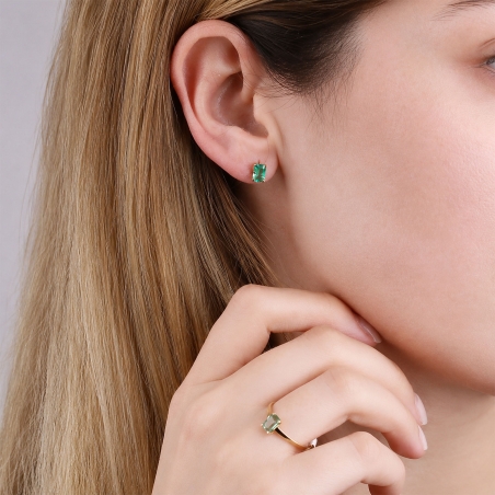 Pendientes oro 18k y esmeraldas "Cali"