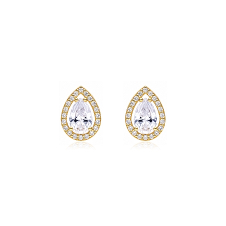 Pendientes Oro 18k  y circonitas "Lágrimas"