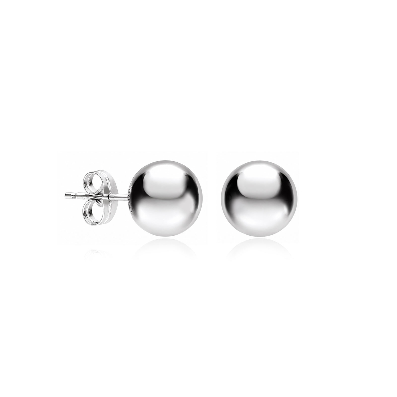 Pendientes oro 18k 8 mm "Ball"