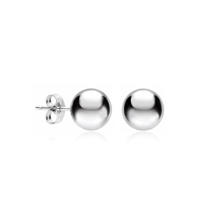 Pendientes oro 18k 8 mm "Ball"