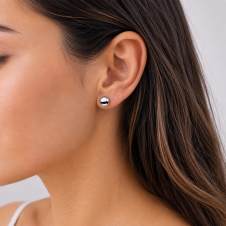 Pendientes oro 18k 8 mm "Ball"