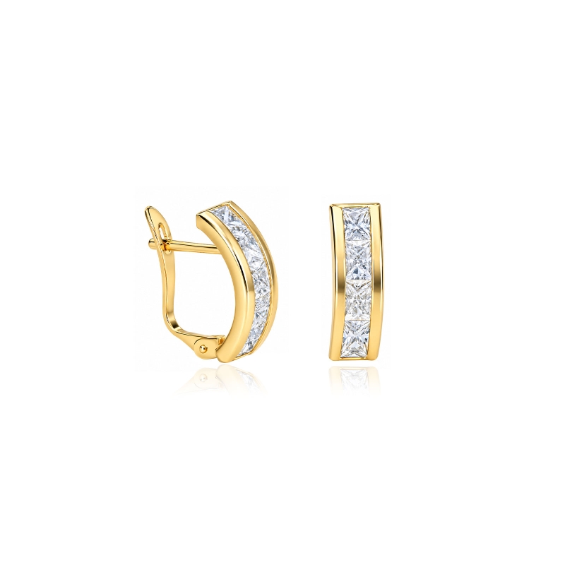 Pendientes oro 18k y circonitas "Kavya"