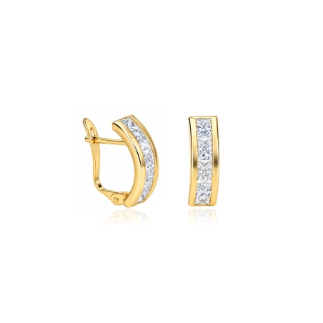 Pendientes oro 18k y circonitas "Kavya"