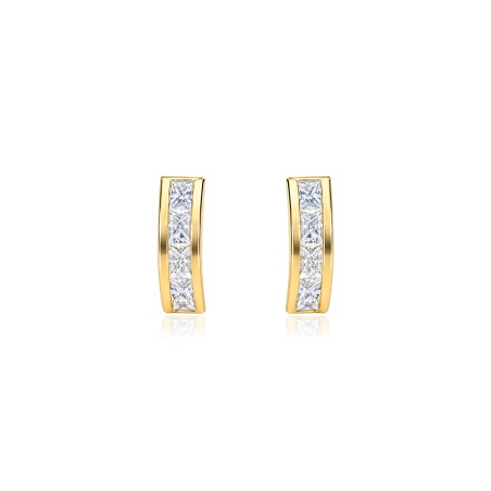 Pendientes oro 18k y circonitas "Kavya"