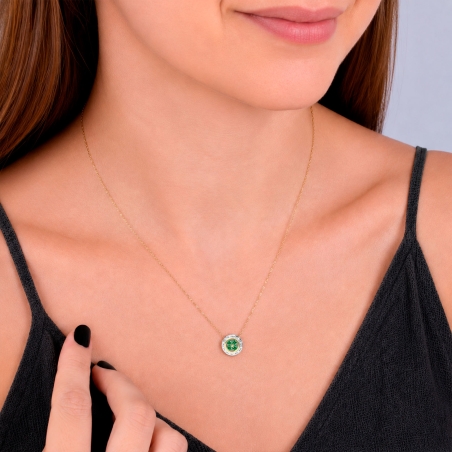 Gargantilla oro 18k y esmeraldas "Petals"