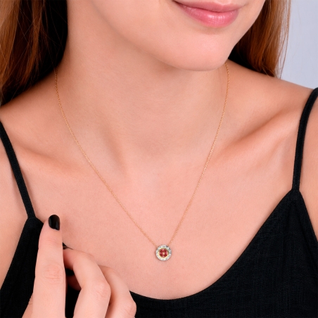 Gargantilla oro 18k y rubíes "Petals"