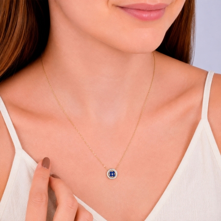 Gargantilla oro 18k y zafiros "Petals"