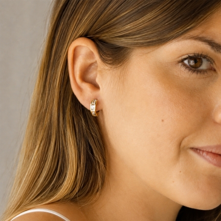 Pendientes oro 18k y circonitas "Kavya"