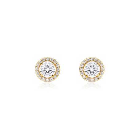 Pendientes oro 18k  y circonitas "Moria"