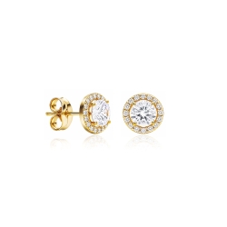Pendientes oro 18k  y circonitas "Moria"