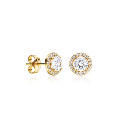 Pendientes oro 18k  y circonitas "Moria"
